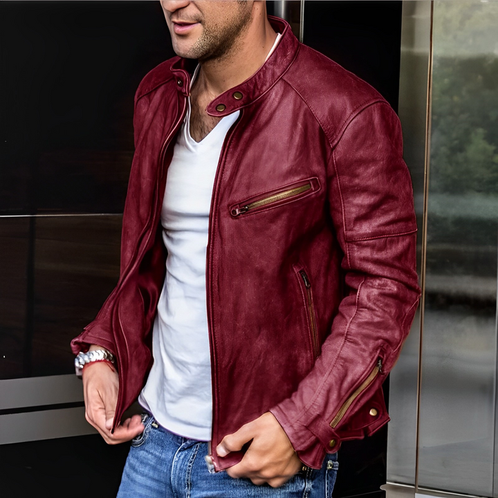 Blouson en cuir homme doublé multi-saison