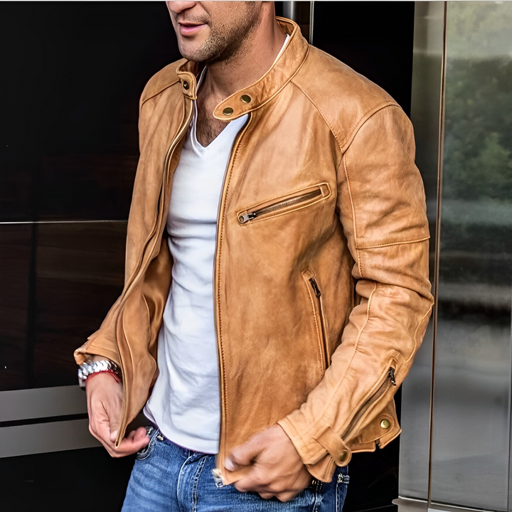 Blouson en cuir homme doublé multi-saison