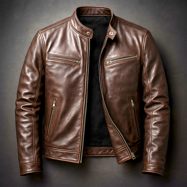 Blouson style vintage à fermeture zippée pour homme | Dravon