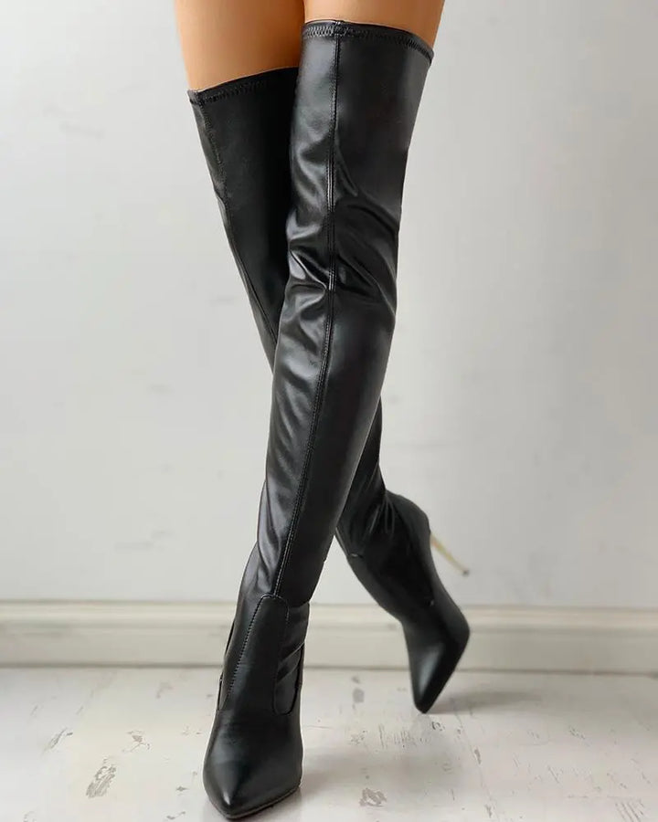 Bottines en cuir noir, talon discret, design élégant