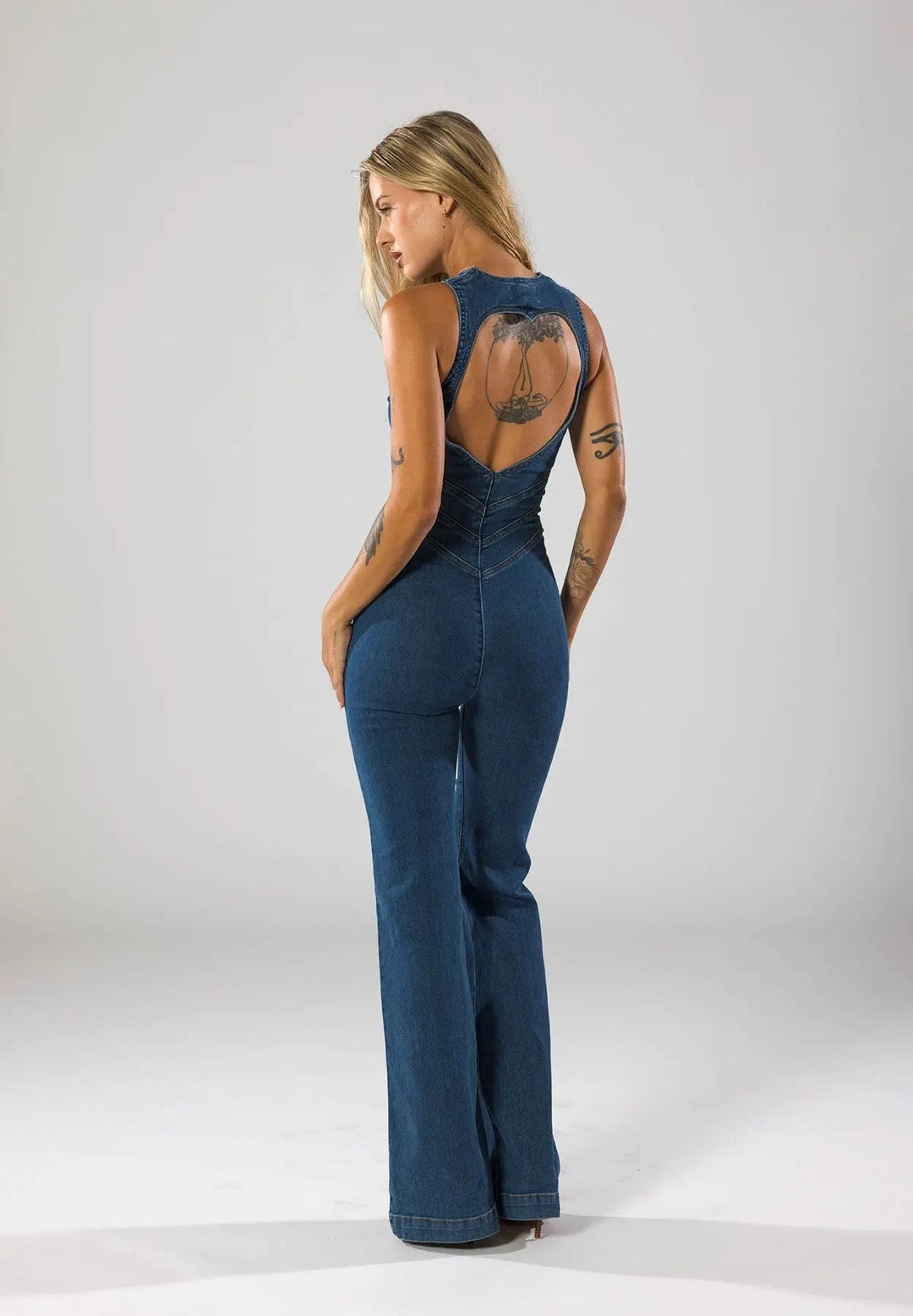 Combinaison en Denim Ajustée Style Décontracté et Vintage