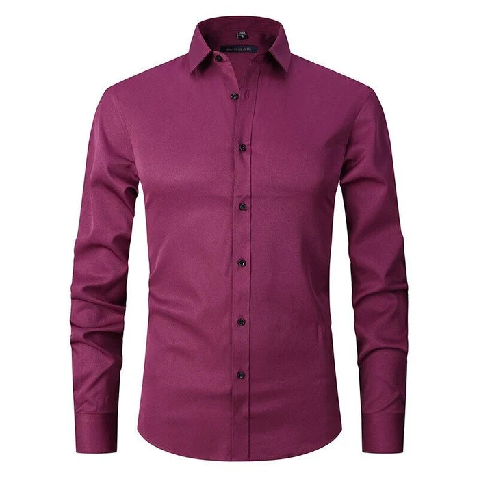 Chemise ajustée extensible à manches longues pour homme | Blinder