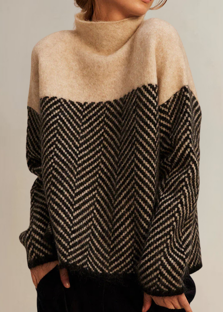 Femmes Pull Élégant À Chevrons | Confortable