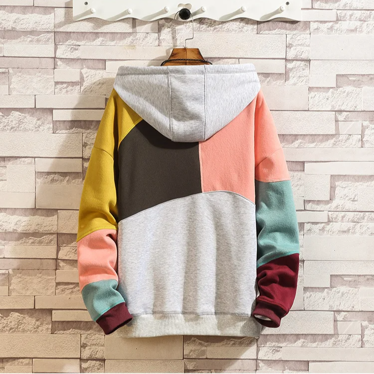 Hoodie patchwork color block pour homme | Zayvero