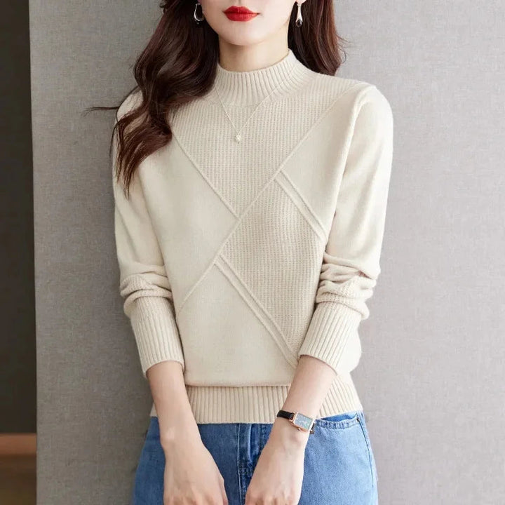 Pull élégant à col montant pour femme | Valmera