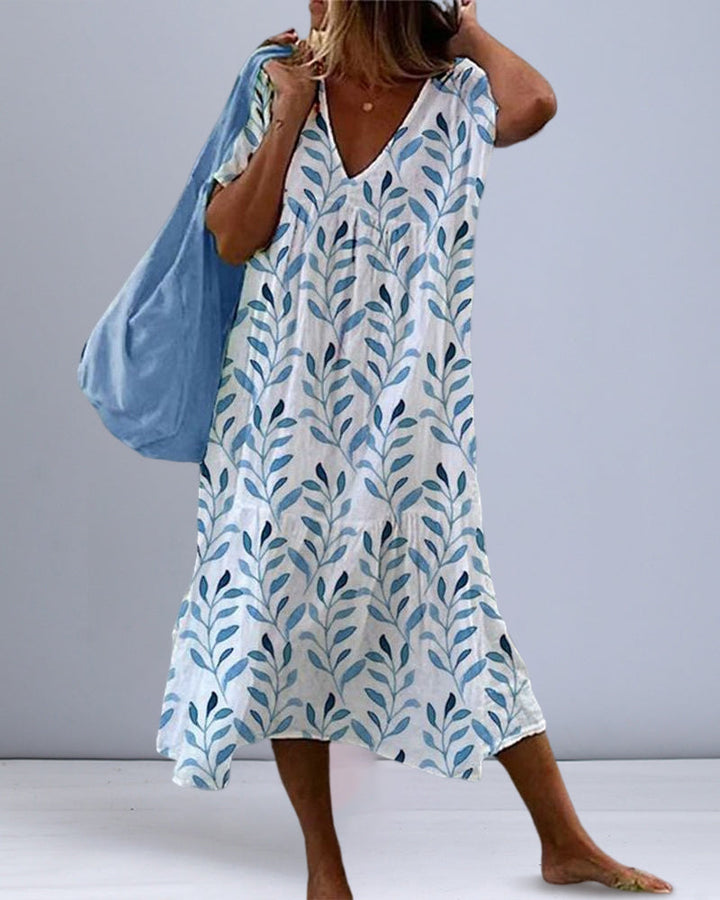 Robe midi fluide imprimé boho