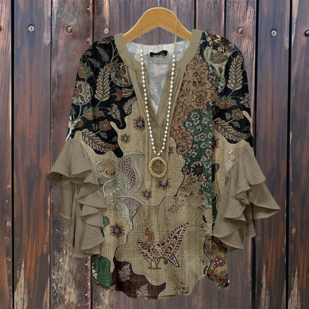 Blouse élégante à motifs pour femmes | Koralia