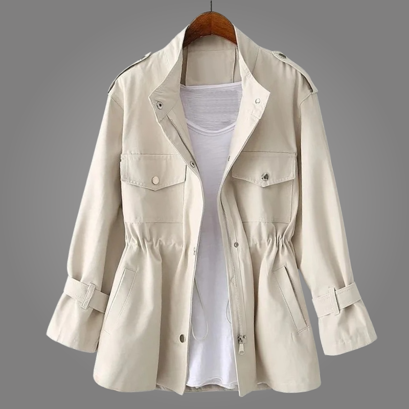 Veste longue structurée avec ceinture pour femme | Élene