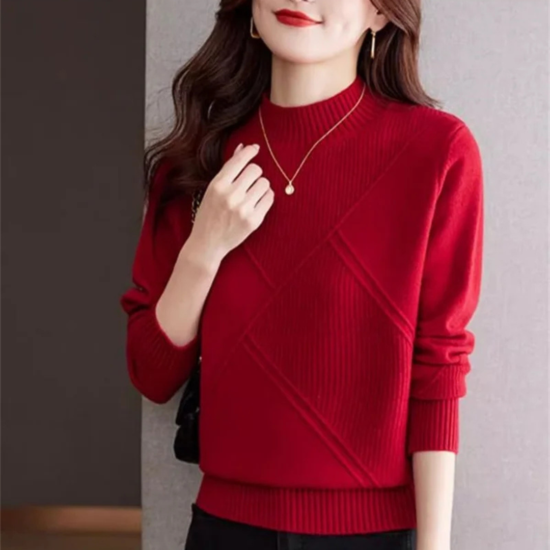 Pull élégant à col montant pour femme | Valmera