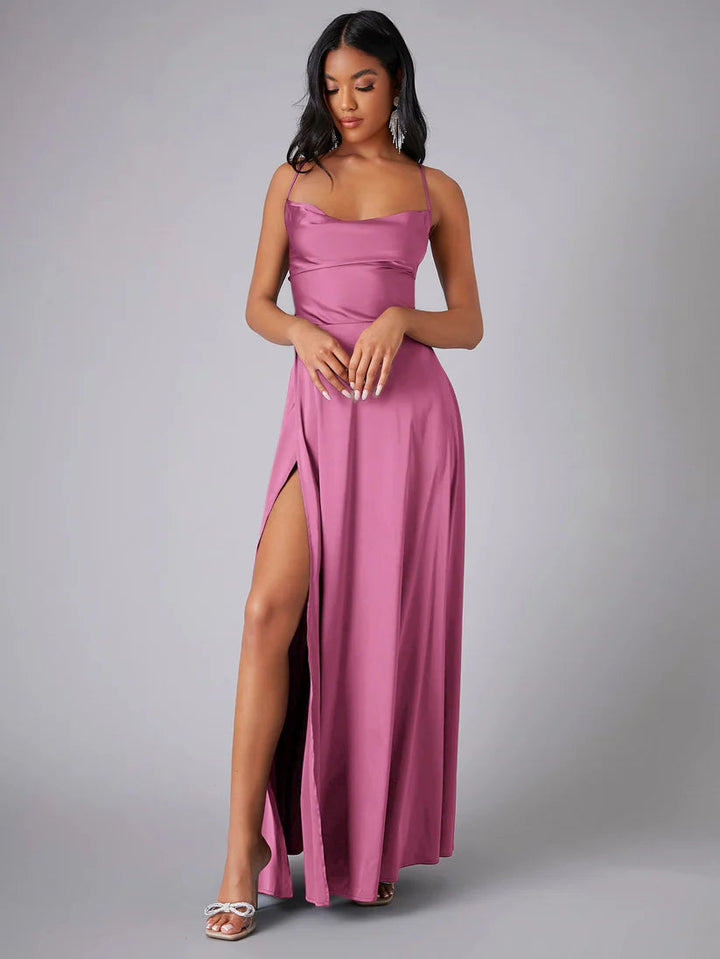 Robe longue fluide dos nu sans manches
