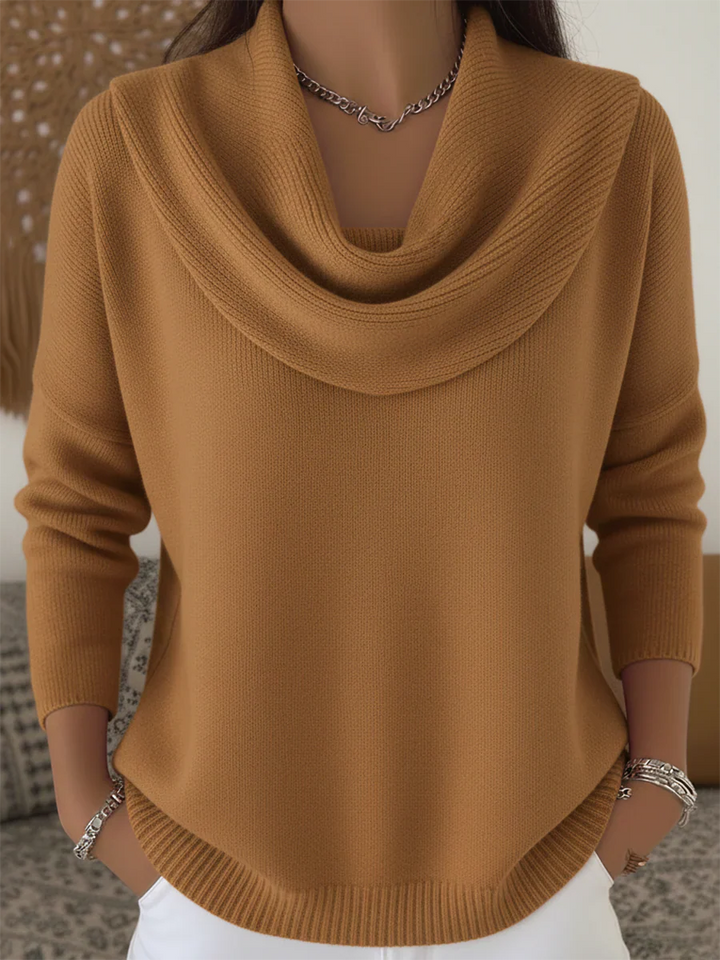 Pull À Col Drapé Et Coupe Fluide Pour Femme | Sidra