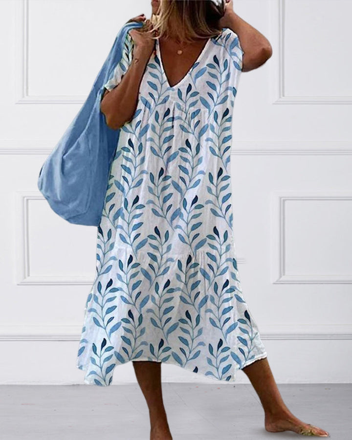 Robe midi fluide imprimé boho