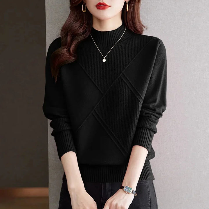 Pull élégant à col montant pour femme | Valmera