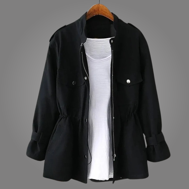 Veste longue structurée avec ceinture pour femme | Élene