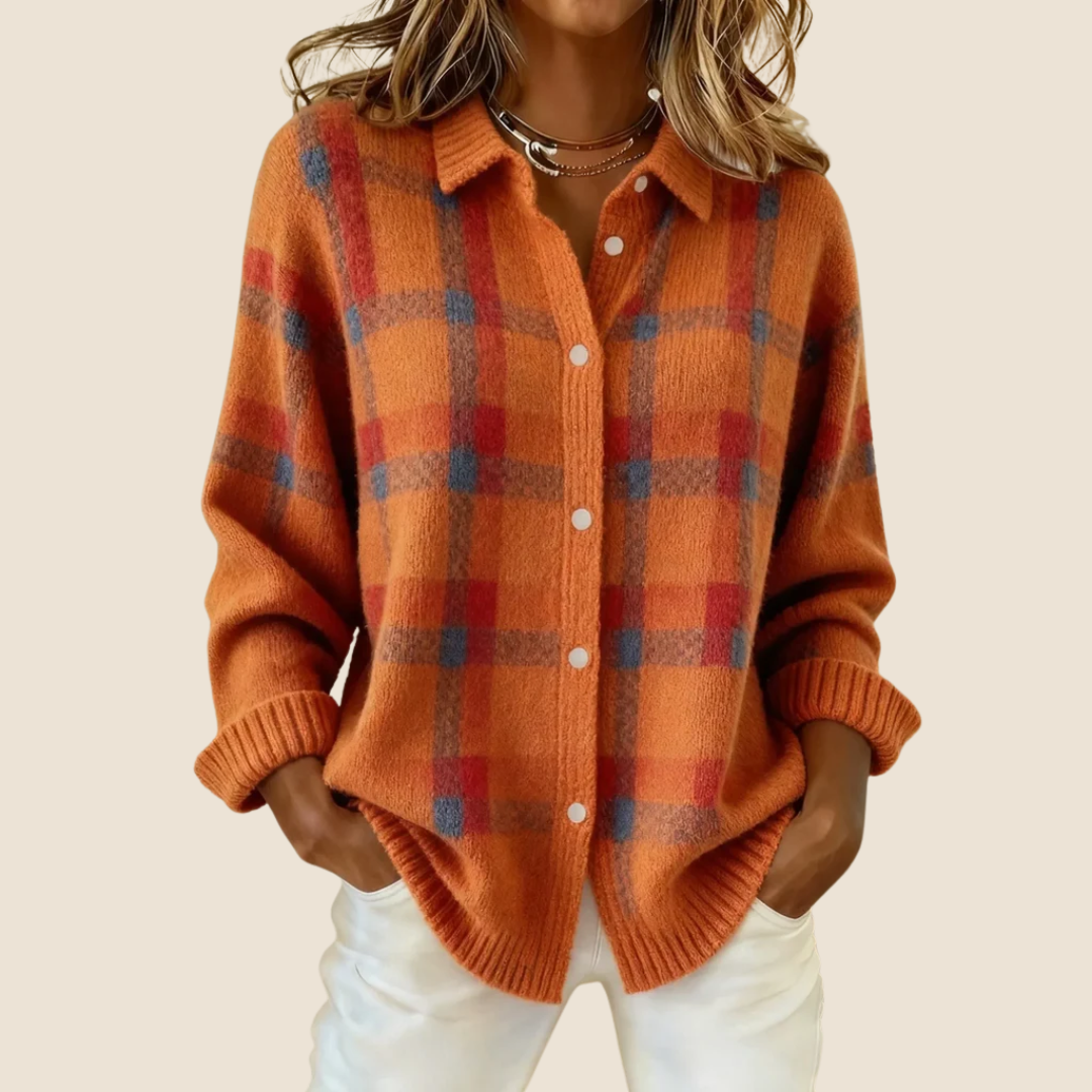 Blanchette | Pull Femme à Carreaux Col Structuré