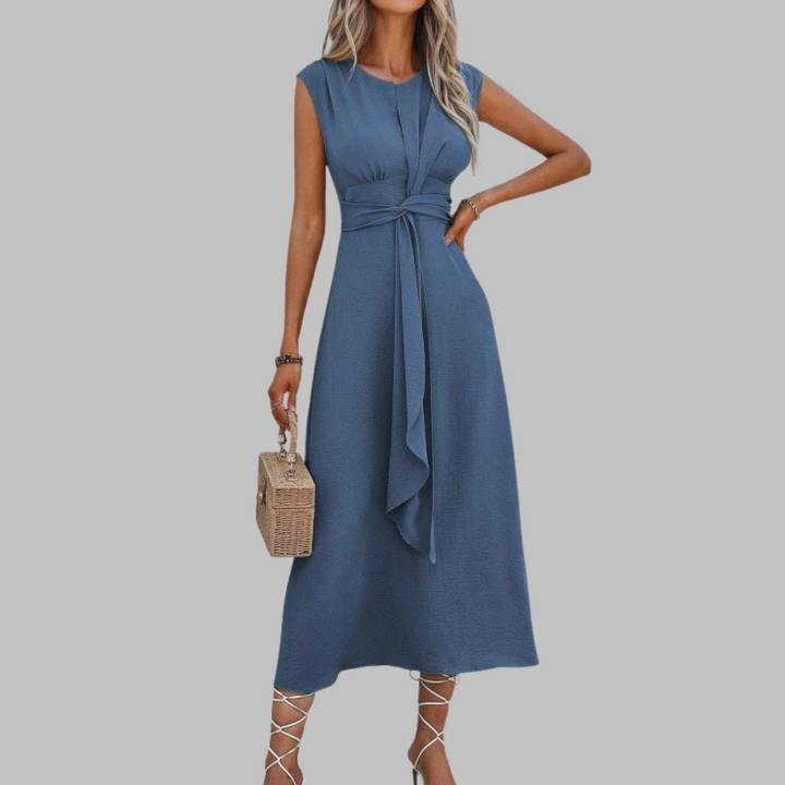 Robe Longue Sans Manches Col Rond | Lucia