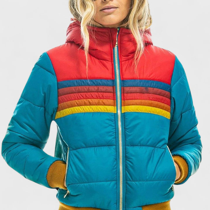 Veste légère à capuche multicolore pour femme | Arlena