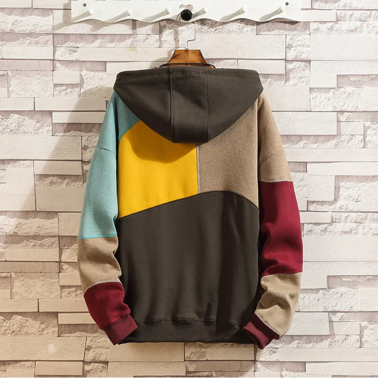 Hoodie patchwork color block pour homme | Zayvero