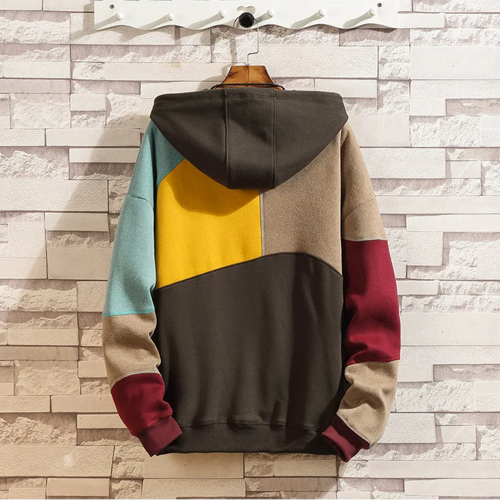Hoodie patchwork color block pour homme | Zayvero