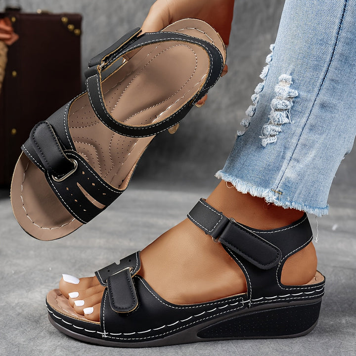 Sandales à talon compensé et brides ajustables pour femme | Auréliane