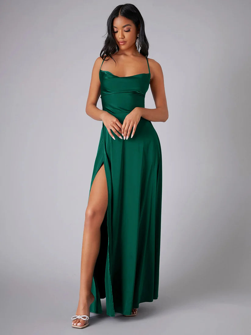 Robe longue fluide dos nu sans manches