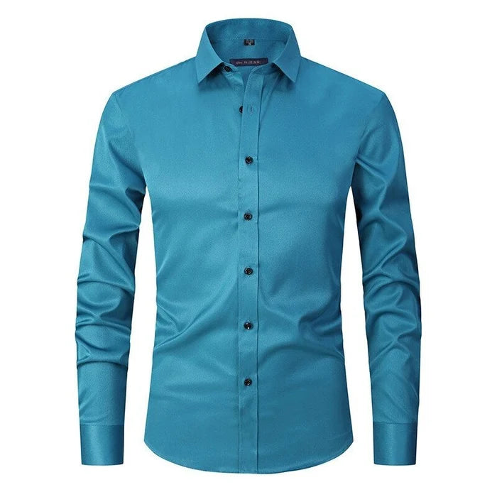 Chemise ajustée extensible à manches longues pour homme | Blinder