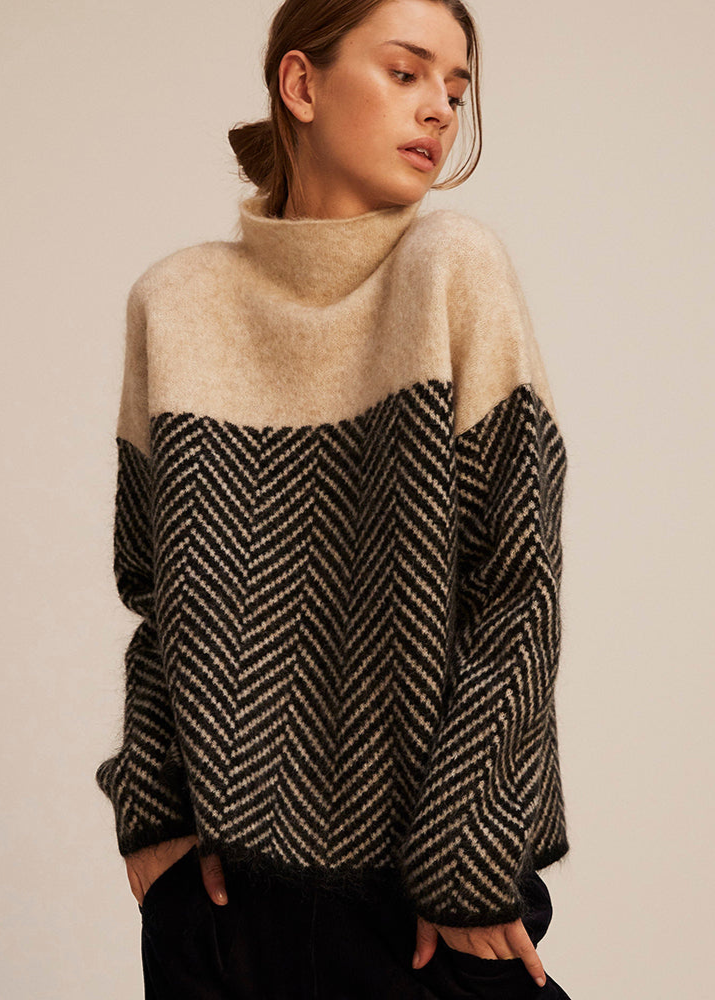 Femmes Pull Élégant À Chevrons | Confortable