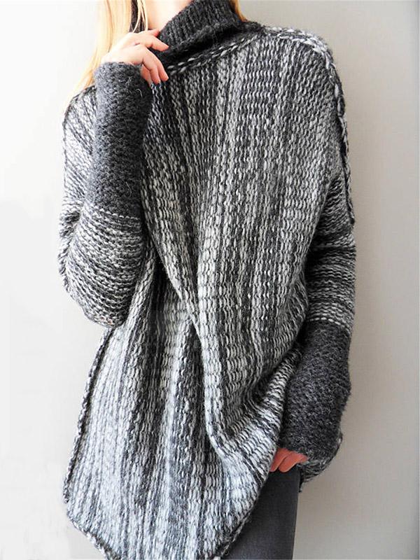 Pull col montant en tricot respirant pour femme