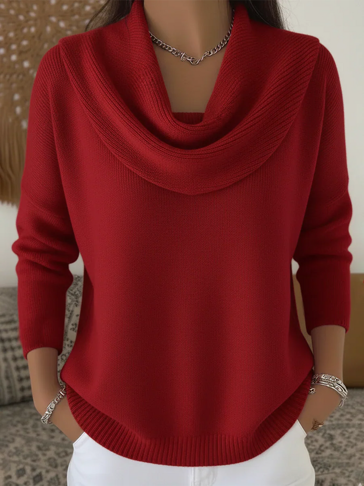 Pull À Col Drapé Et Coupe Fluide Pour Femme | Sidra