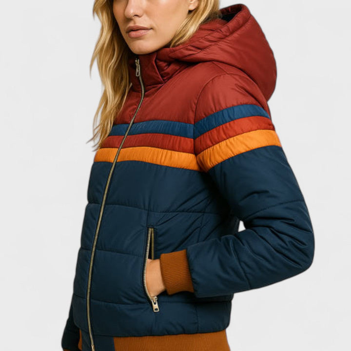 Veste légère à capuche multicolore pour femme | Arlena