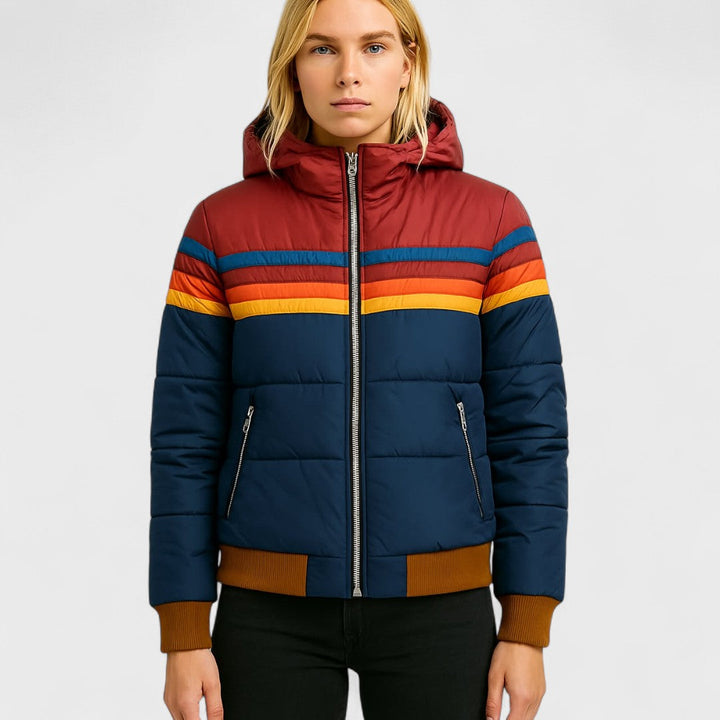 Veste légère à capuche multicolore pour femme | Arlena