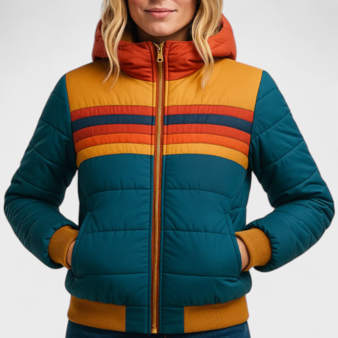 Veste légère à capuche multicolore pour femme | Arlena