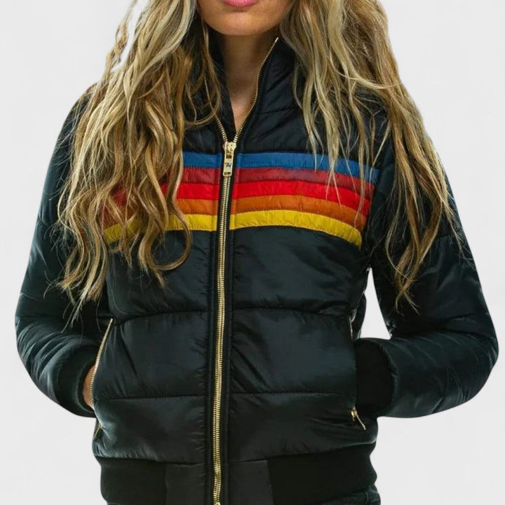 Veste légère à capuche multicolore pour femme | Arlena