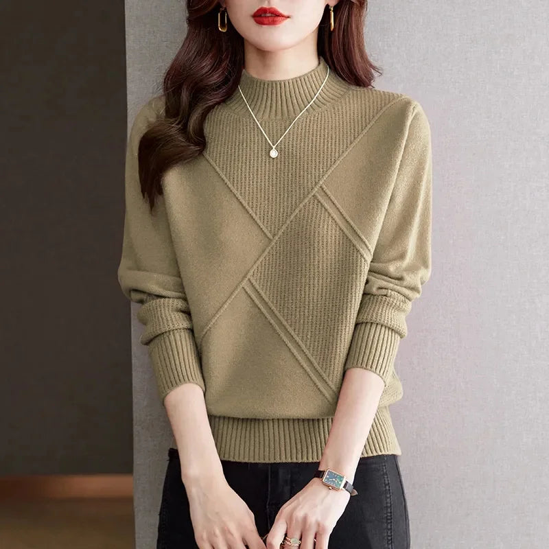 Pull élégant à col montant pour femme | Valmera
