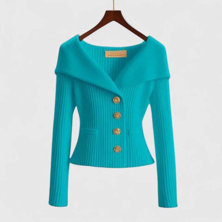 Sorvella | Cardigan Femme à Col Large avec Boutons sur le Devant