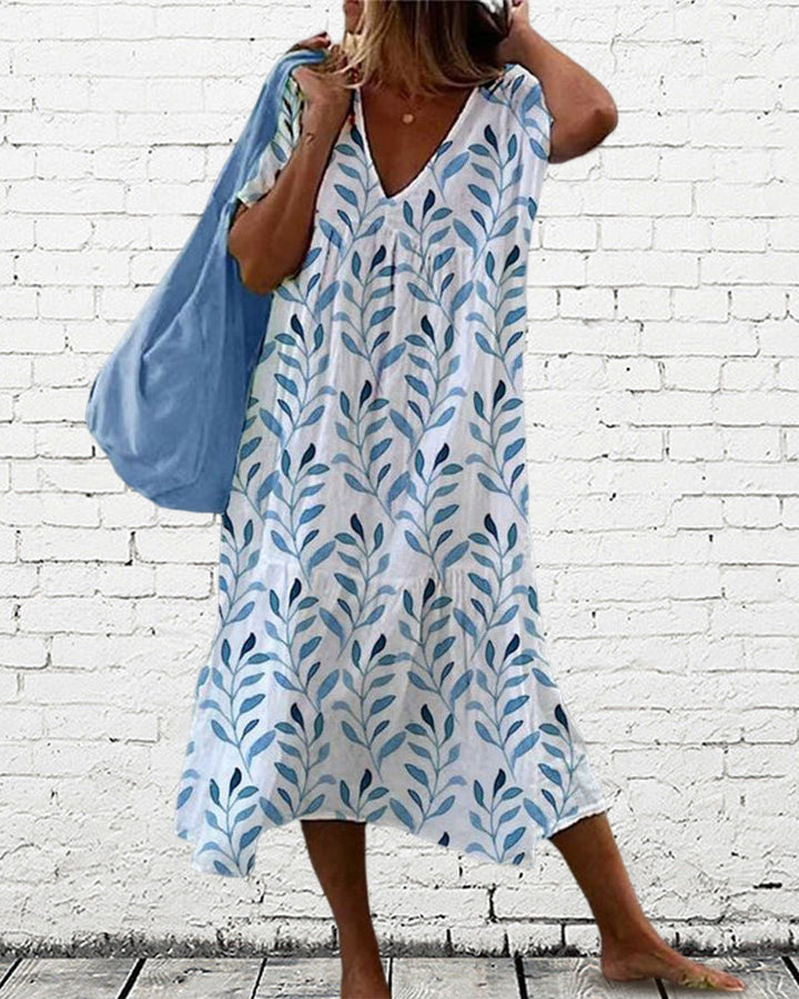 Robe midi fluide imprimé boho