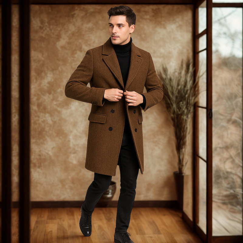 Marvélan | Manteau Homme Boutonné à Col Revers