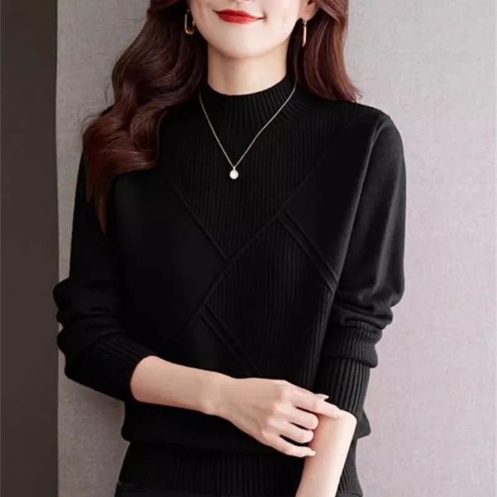 Pull élégant à col montant pour femme | Valmera