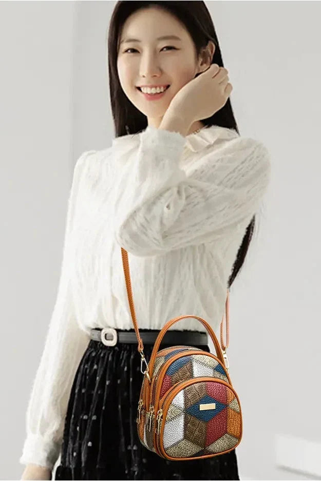Colette | Sac Bandoulière Femme Coloré à Motif Patchwork