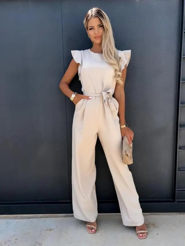 Jumpsuit fluide avec manches papillon