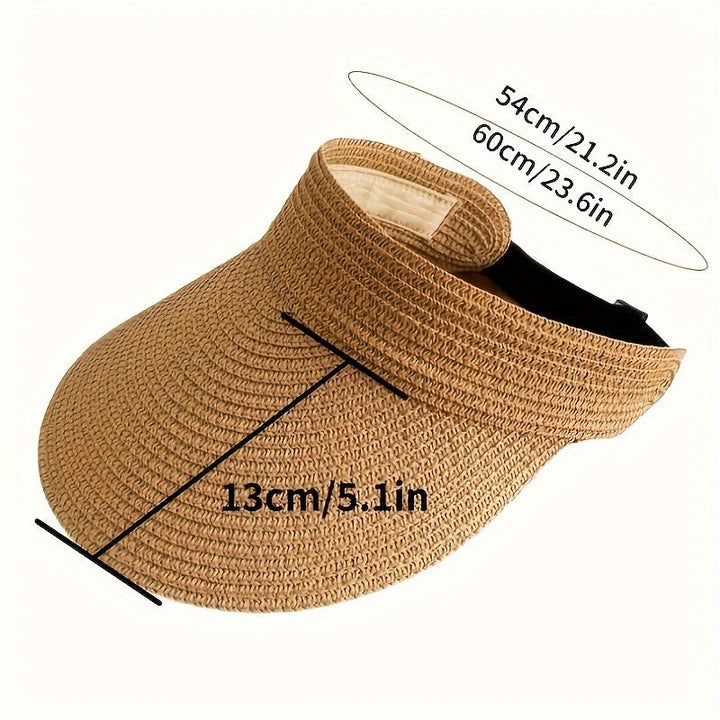 Visière large tressée anti-UV respirante