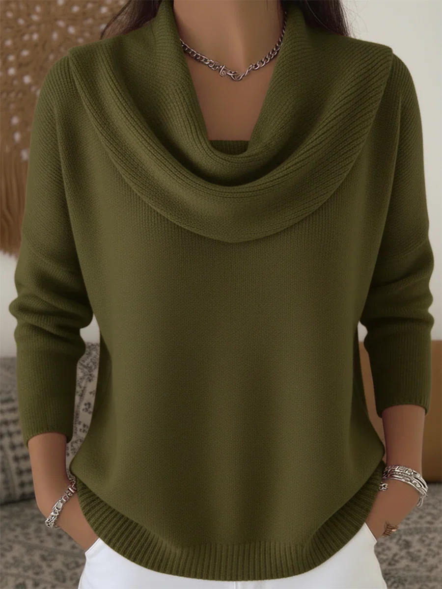 Pull À Col Drapé Et Coupe Fluide Pour Femme | Sidra
