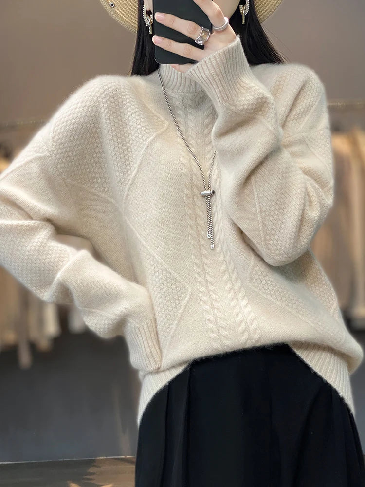 Pull col montant élégant pour femme | Élissa