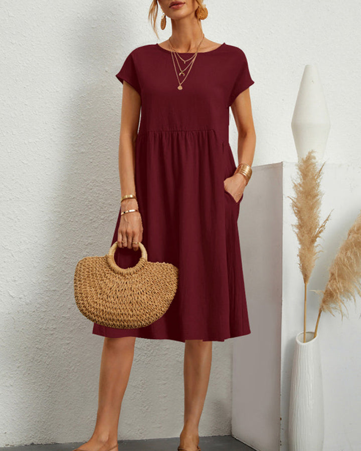 Robe décontractée avec poches et col rond
