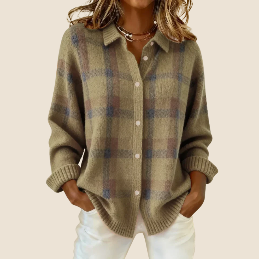Blanchette | Pull Femme à Carreaux Col Structuré