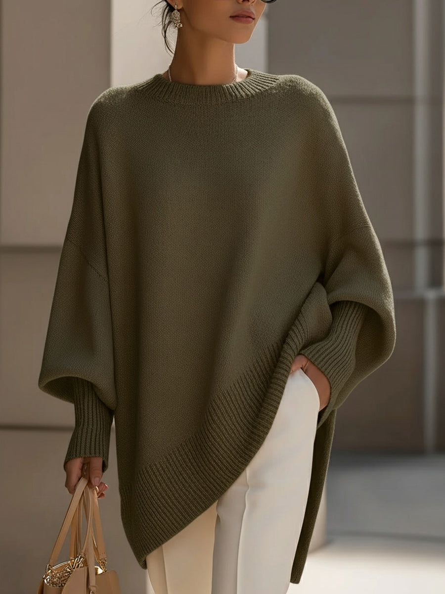 Haut Tricot À Ourlet Asymétrique | Evelyne