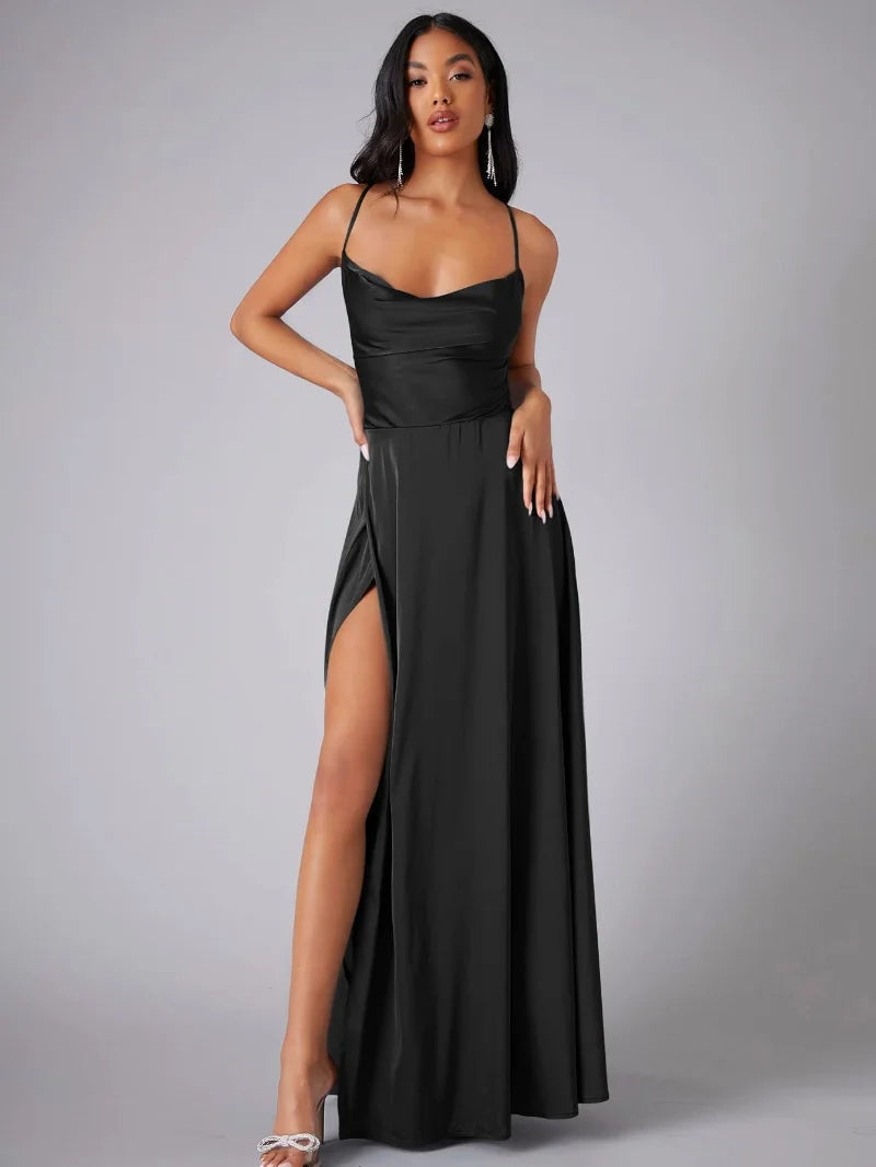 Robe longue fluide dos nu sans manches