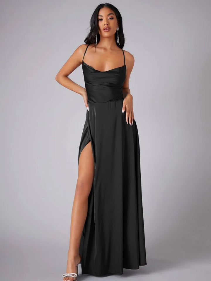 Robe longue fluide dos nu sans manches
