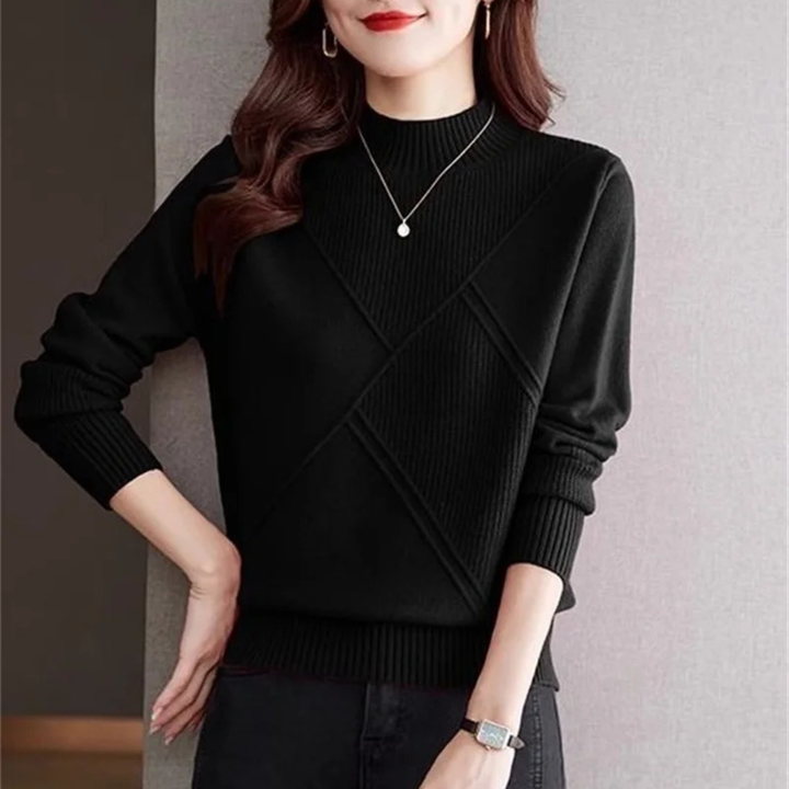 Pull élégant à col montant pour femme | Valmera