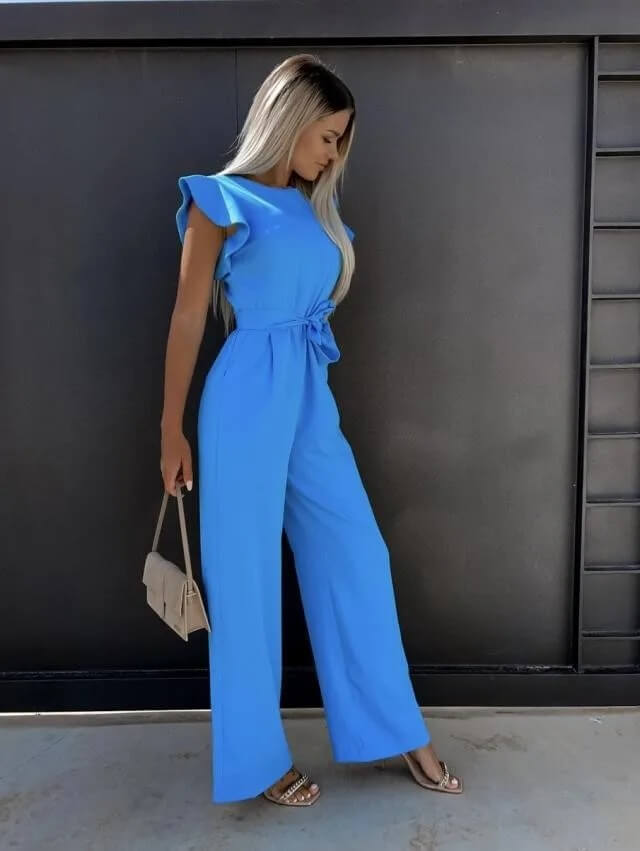 Jumpsuit fluide avec manches papillon
